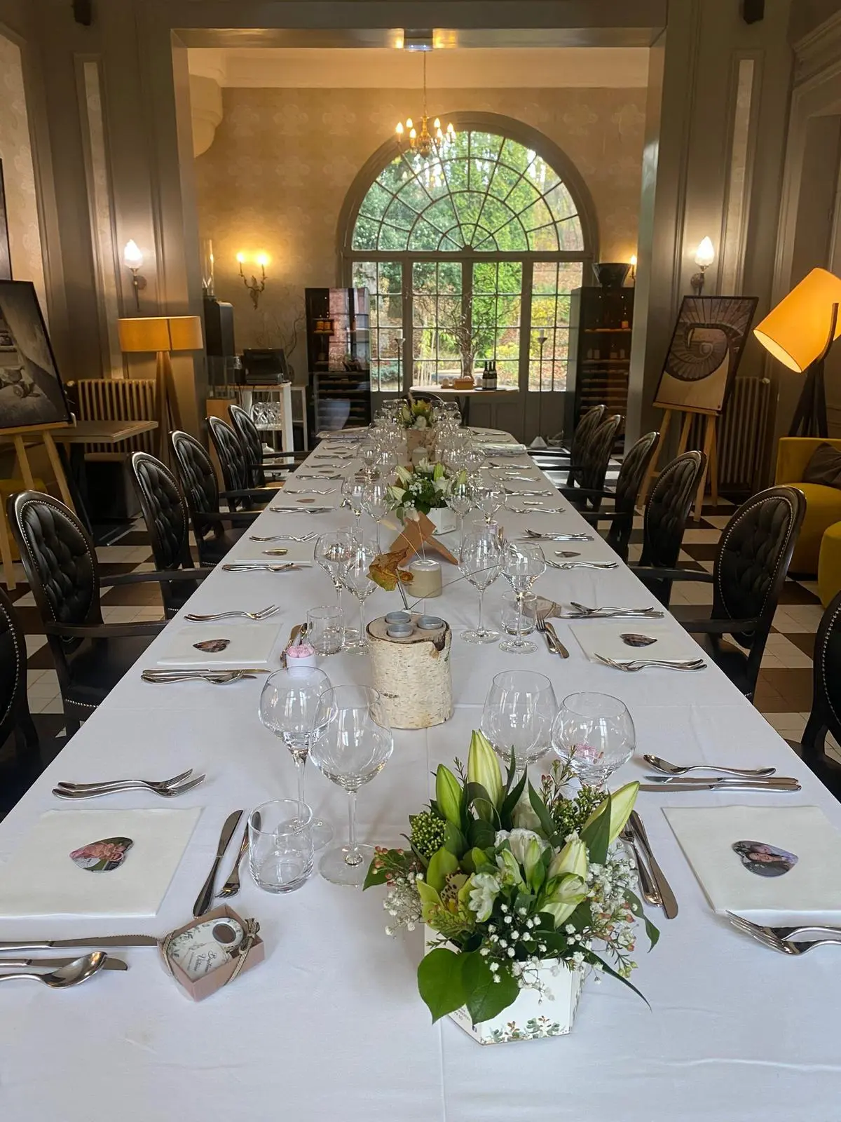 Table dressée pour une réception privée au Domaine de Joinville